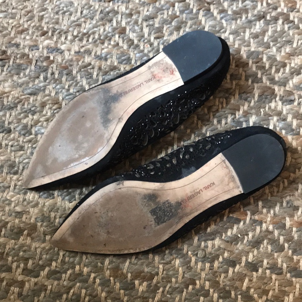 Karl Lagerfeld “Nina” sparkly black flat size 8 - Picture 5 of 5